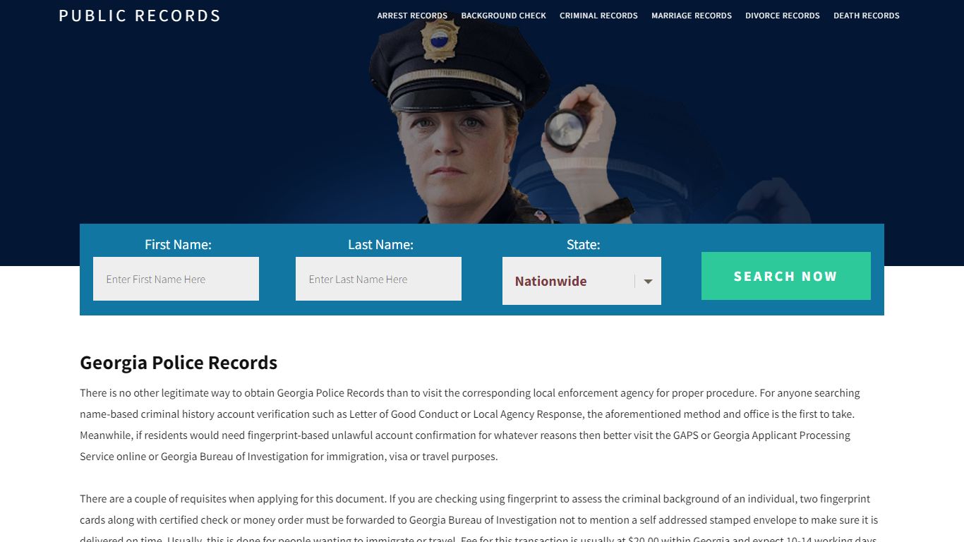 Georgia Police Records | Get Instant Reports On People - Public Records
