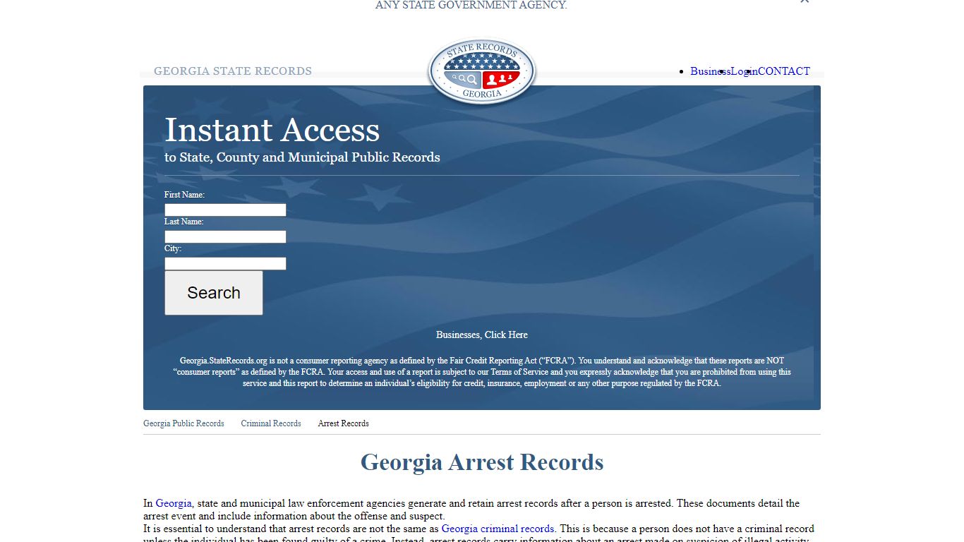 Georgia Arrest Records | StateRecords.org